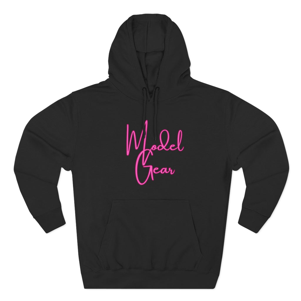Model Gear Hoodie — Pink Script Logo