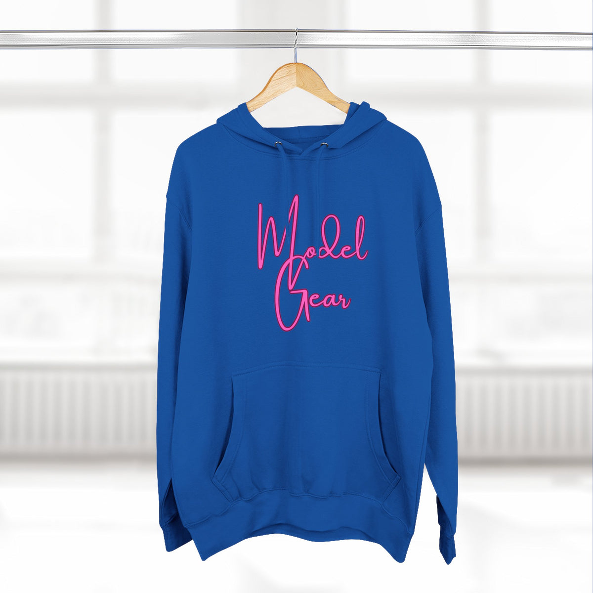 Model Gear Hoodie — Pink Script Logo