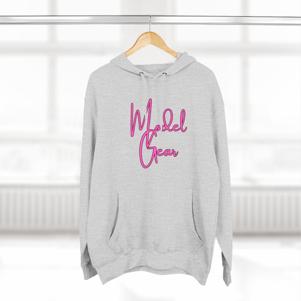 Model Gear Hoodie — Pink Script Logo