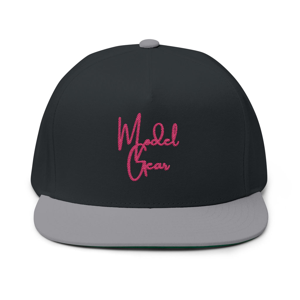 Model Gear Embroidered — Pink Script Snapback