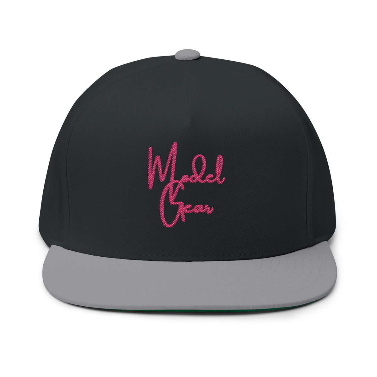 Model Gear Embroidered — Pink Script Snapback