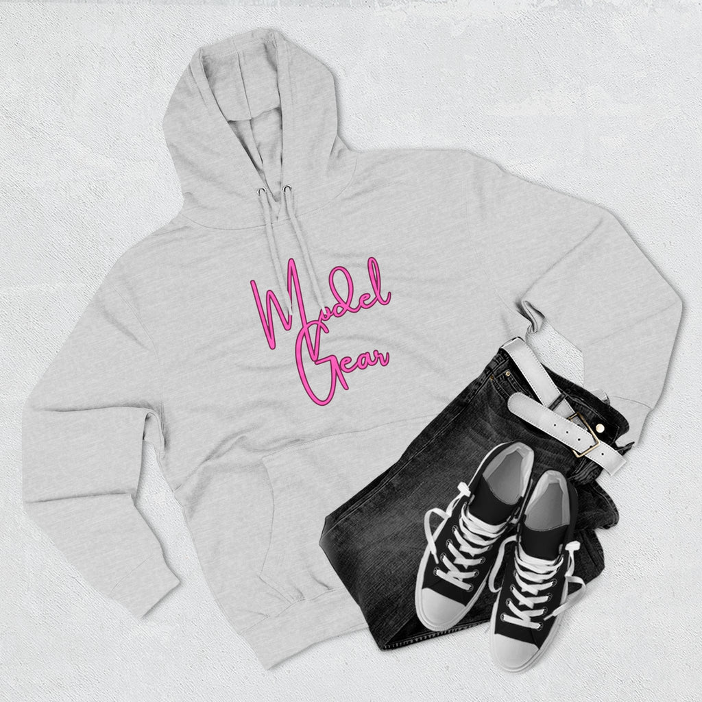 Model Gear Hoodie — Pink Script Logo