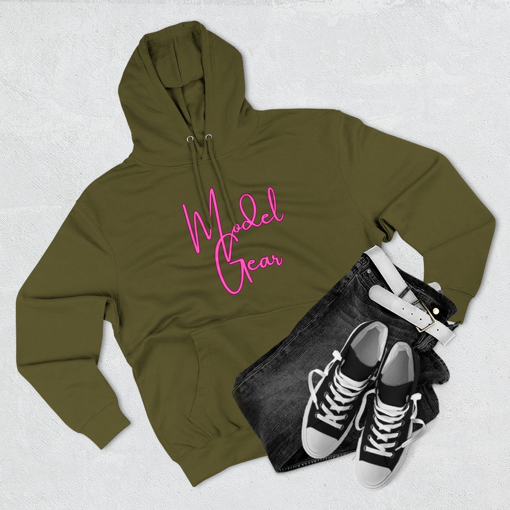 Model Gear Hoodie — Pink Script Logo