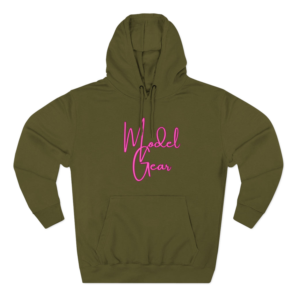 Model Gear Hoodie — Pink Script Logo