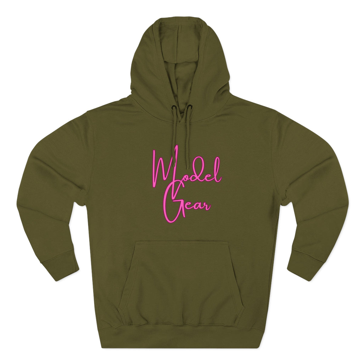 Model Gear Hoodie — Pink Script Logo