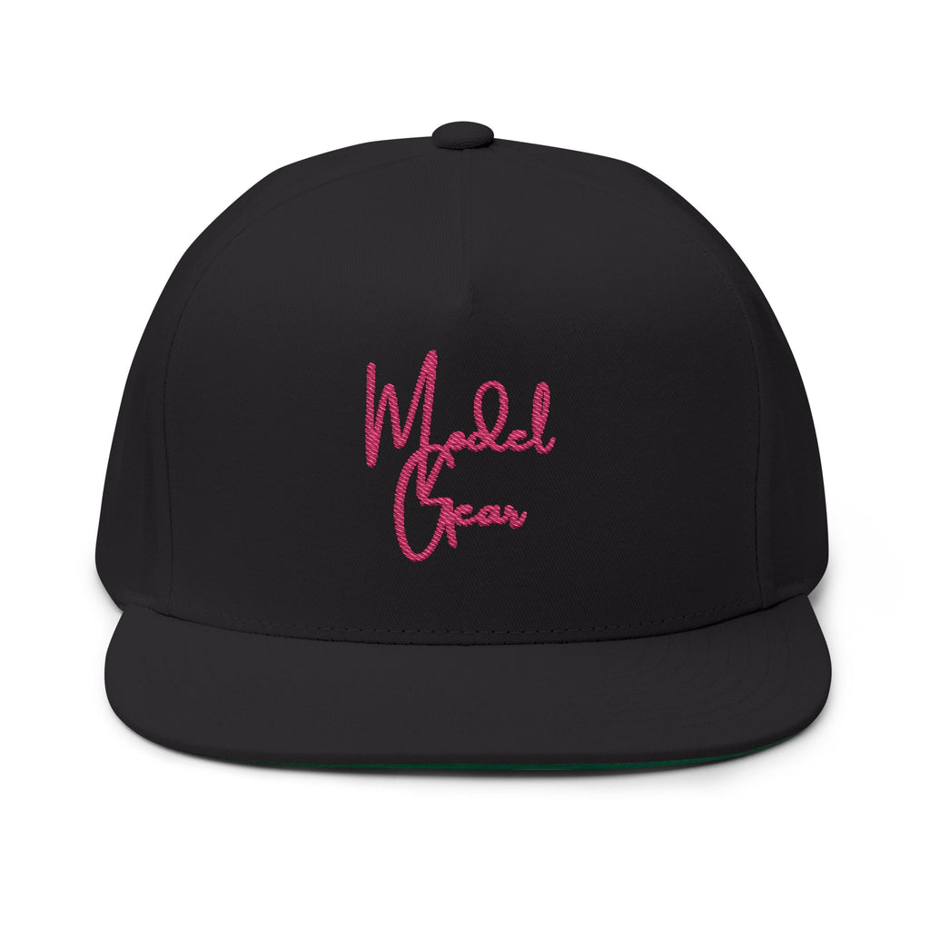 Model Gear Embroidered — Pink Script Snapback