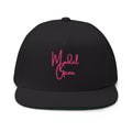 Model Gear Embroidered — Pink Script Snapback