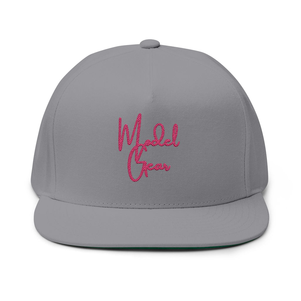 Model Gear Embroidered — Pink Script Snapback