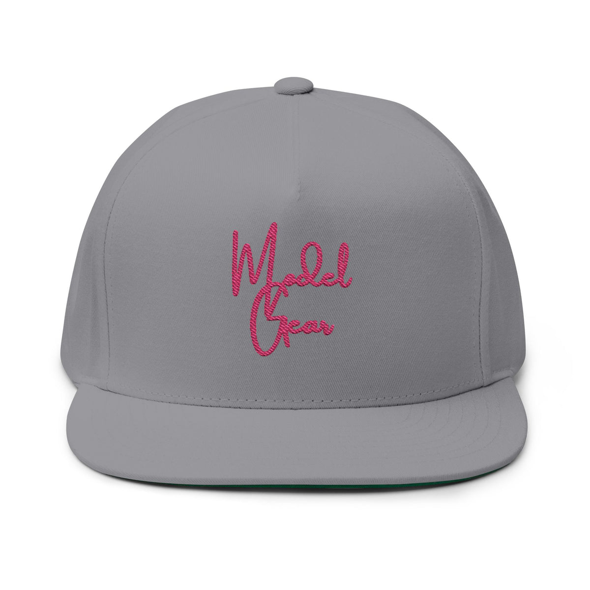 Model Gear Embroidered — Pink Script Snapback