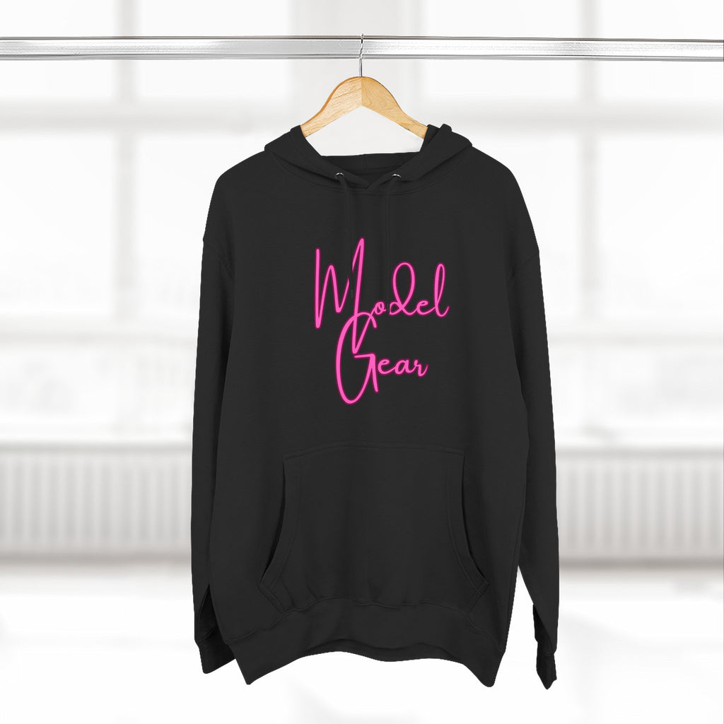 Model Gear Hoodie — Pink Script Logo